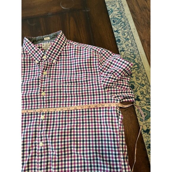 J.Crew Button Down Men's Shirt Slim Fit Blue Purple Plaid Gingham XL Business - Picture 5 of 6